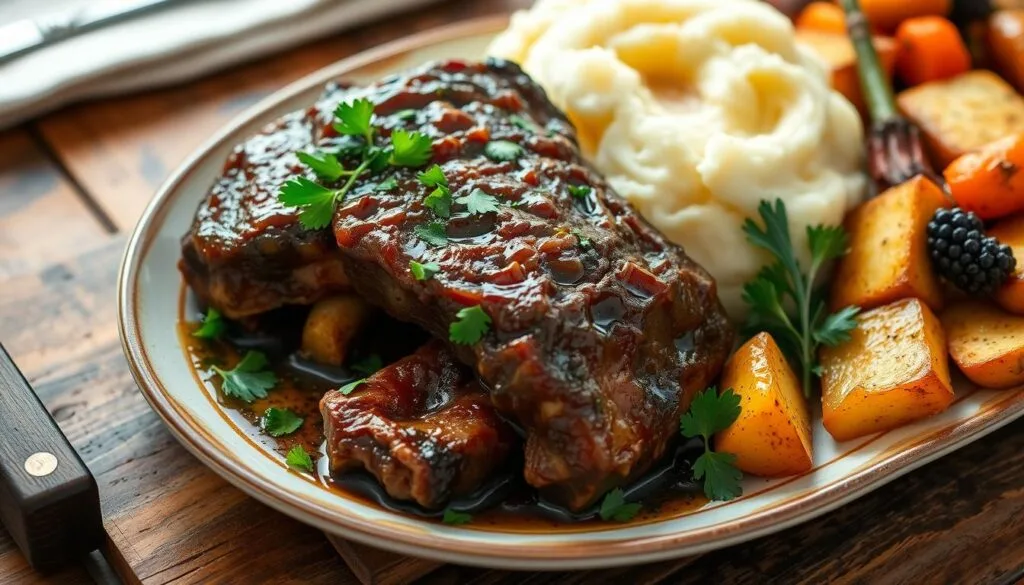 Slow-cooked beef short ribs with oxtail seasoning Slow-cooked beef short ribs with oxtail seasoning