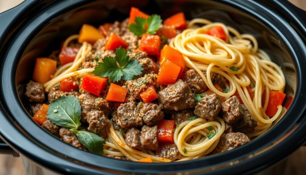 Slow cooker layering Slow cooker layering