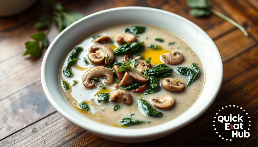 cream of mushroom and spinach soup