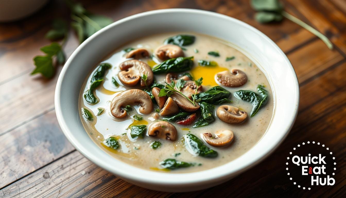 cream of mushroom and spinach soup