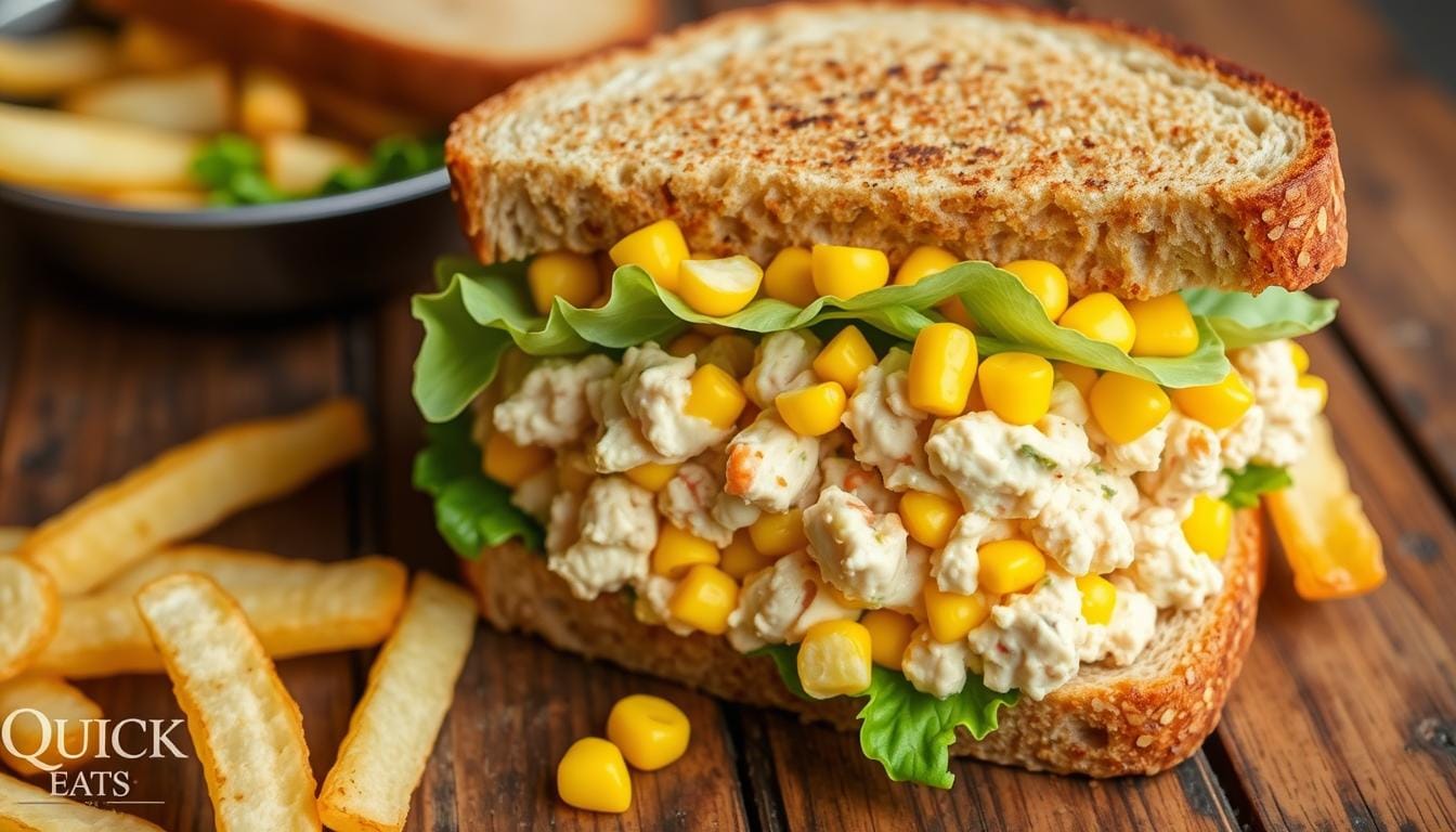tuna sweetcorn sandwich