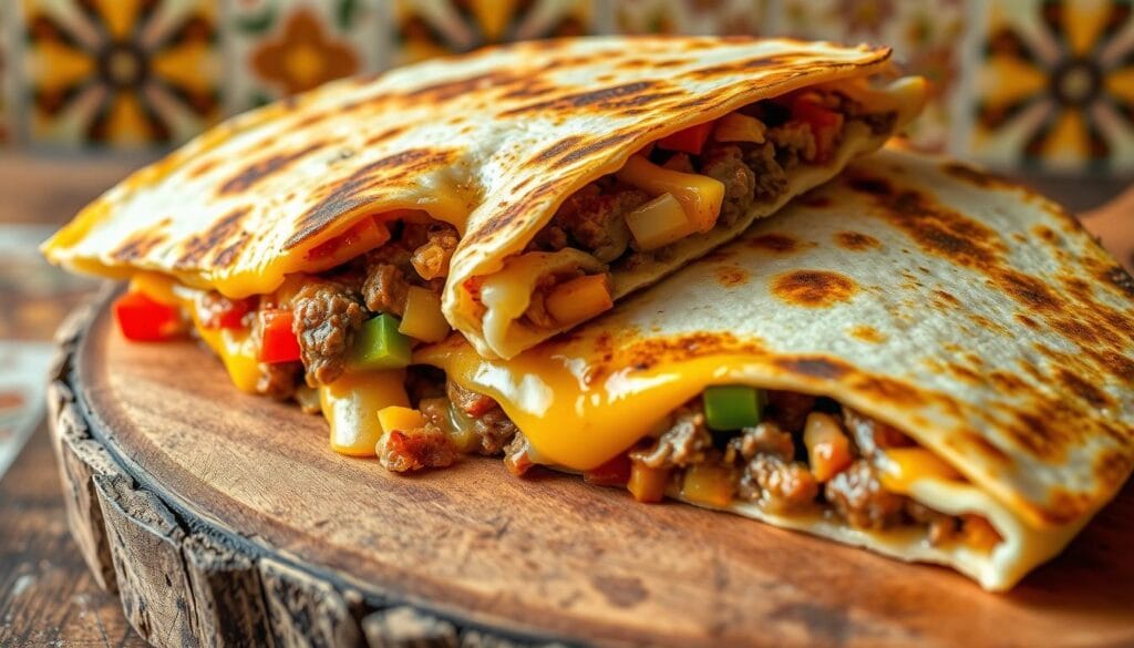 Cheesy Beef Quesadillas