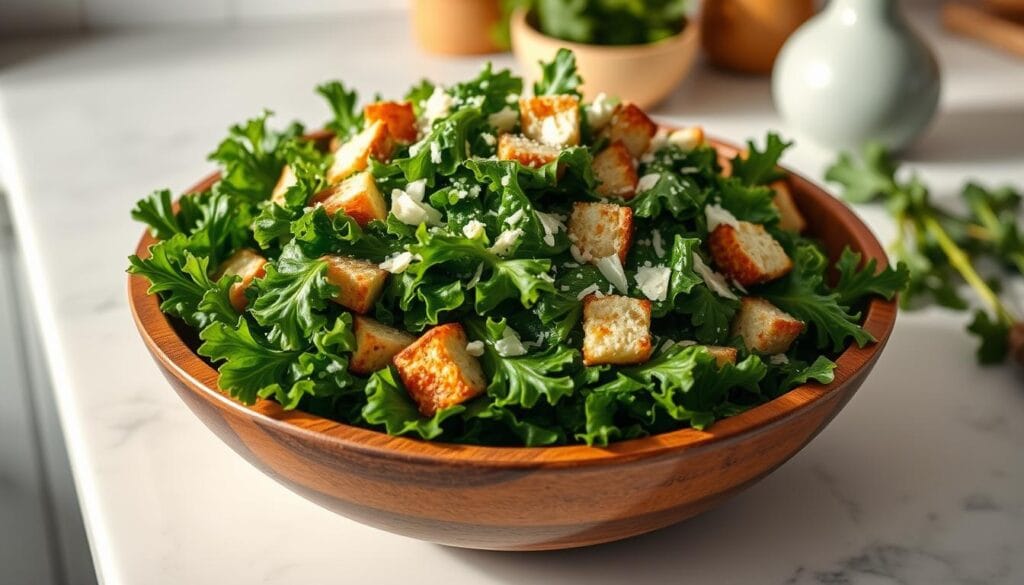 Quick Kale Caesar Salad