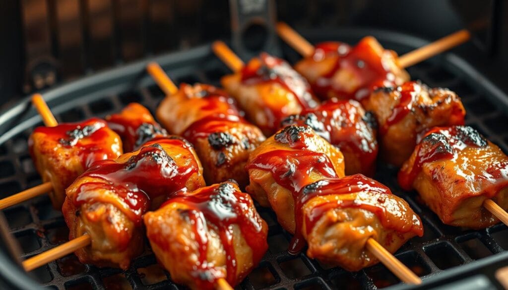 Air Fryer BBQ Chicken Skewers