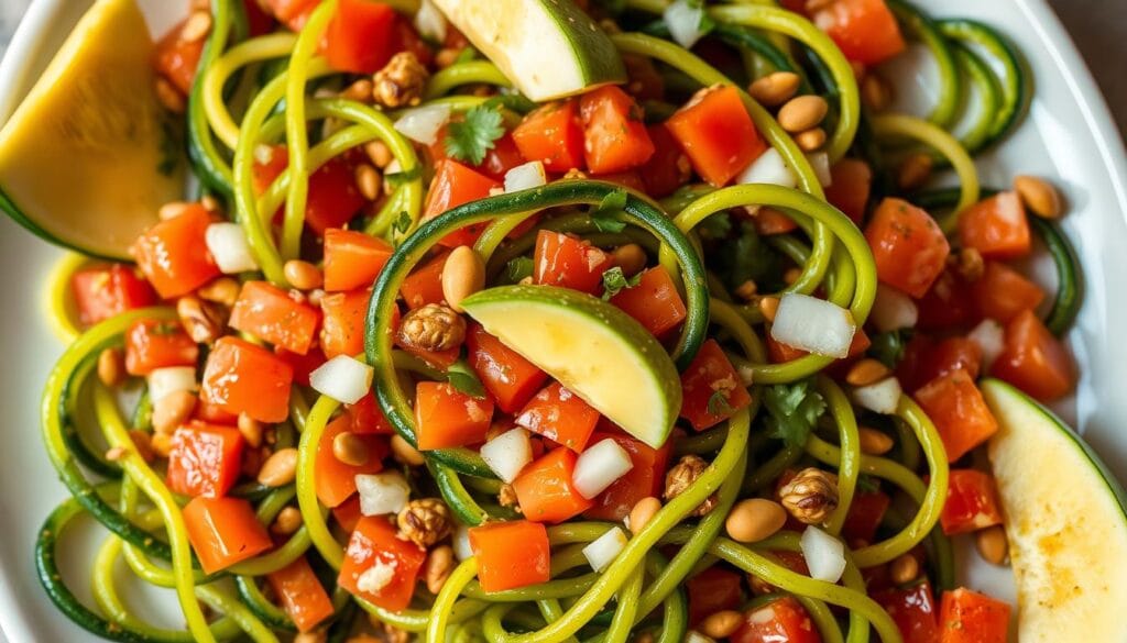 Zucchini Noodle Salad with Mexican Salsa Twist Zucchini Noodle Salad with Mexican Salsa Twist