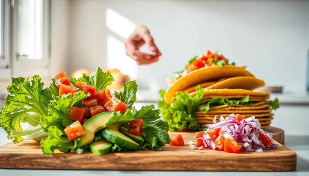 assembling vegan tacos assembling vegan tacos
