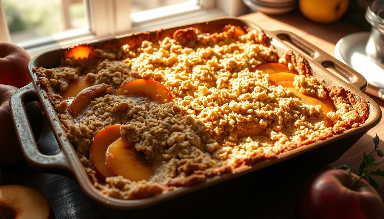 Peach Bars with Crumble Topping