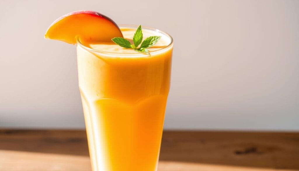 blended peach drink