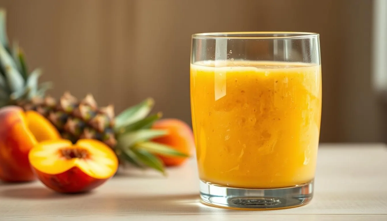 low-calorie peach pineapple smoothie