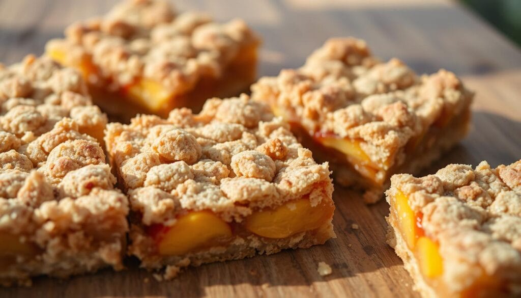 sweet and crumbly peach bars sweet and crumbly peach bars