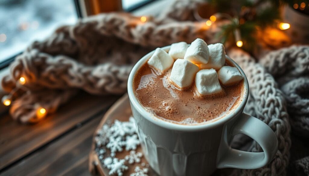 Christmas hot chocolate with marshmallows Christmas hot chocolate with marshmallows