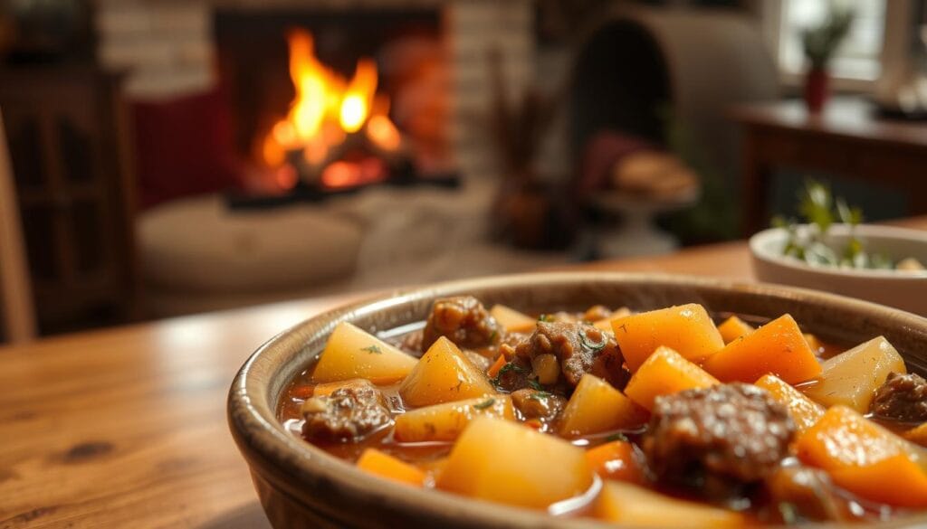 Cozy slow cooker beef stew