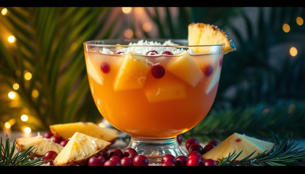Holiday Punch with Pineapple and Coconut Festive Holiday Punch with Cranberries