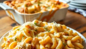 chicken alfredo pasta bake