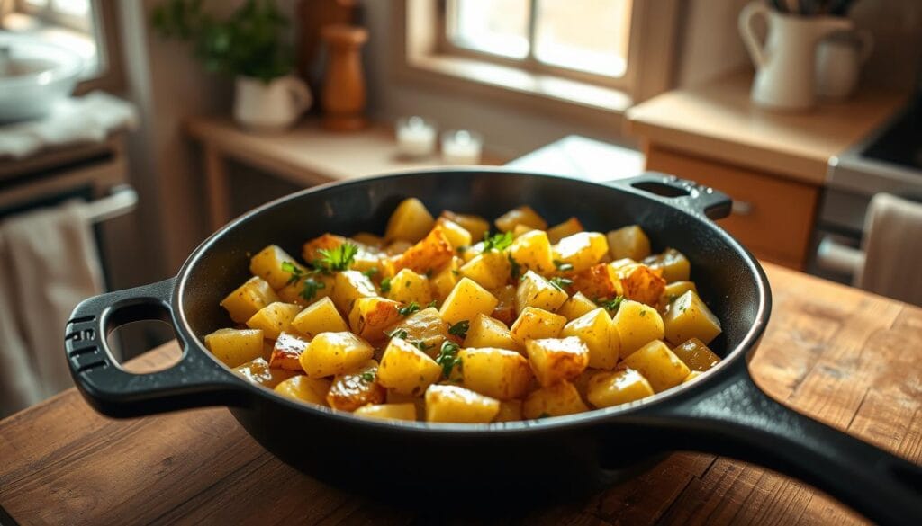 Cooking Potatoes in a Cast Iron Skillet