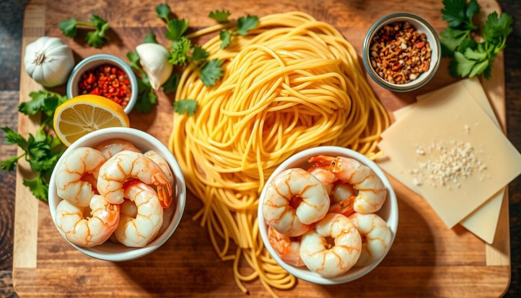 Ingredients Overview for Shrimp Scampi Pasta Recipe Ingredients Overview for Shrimp Scampi Pasta Recipe