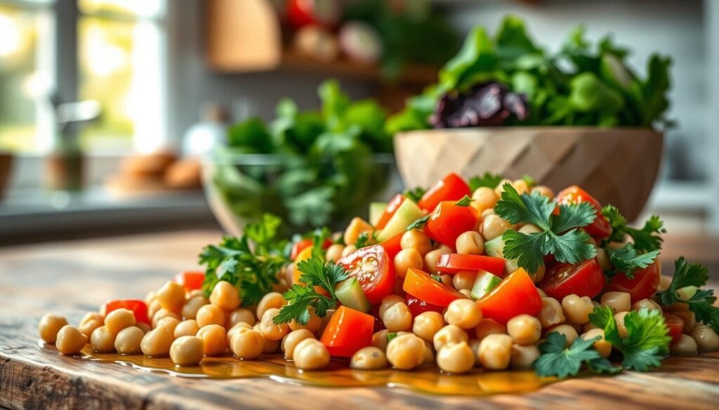 Nutritional Benefits of Chickpeas and Salad Ingredients Nutritional Benefits of Chickpeas and Salad Ingredients